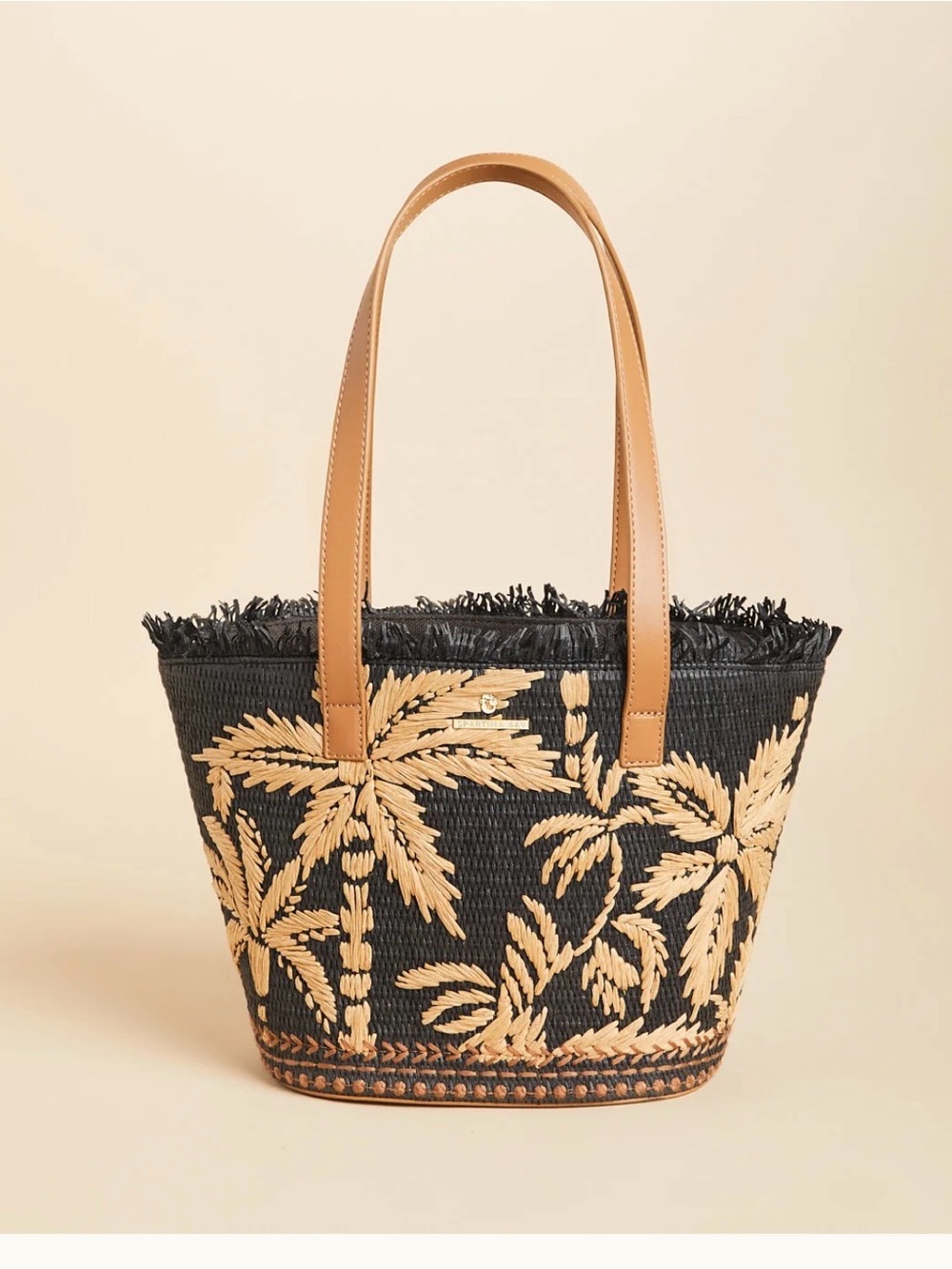 SPARTINA 449 small tote bag in raffia palms